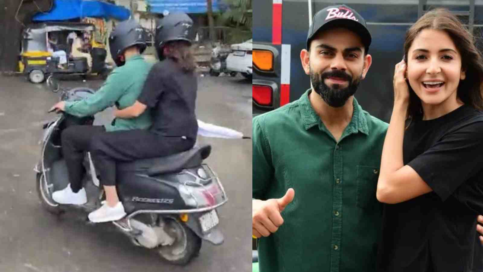 Virat Kohli and Anushka Sharma enjoy a secret scooty ride on Mumbai streets in beautiful weather, see video here