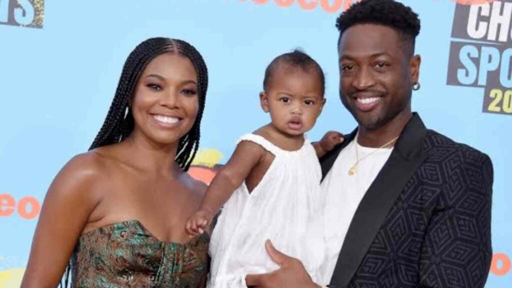 Gabrielle Union and Dwayne Wade with Kaavia