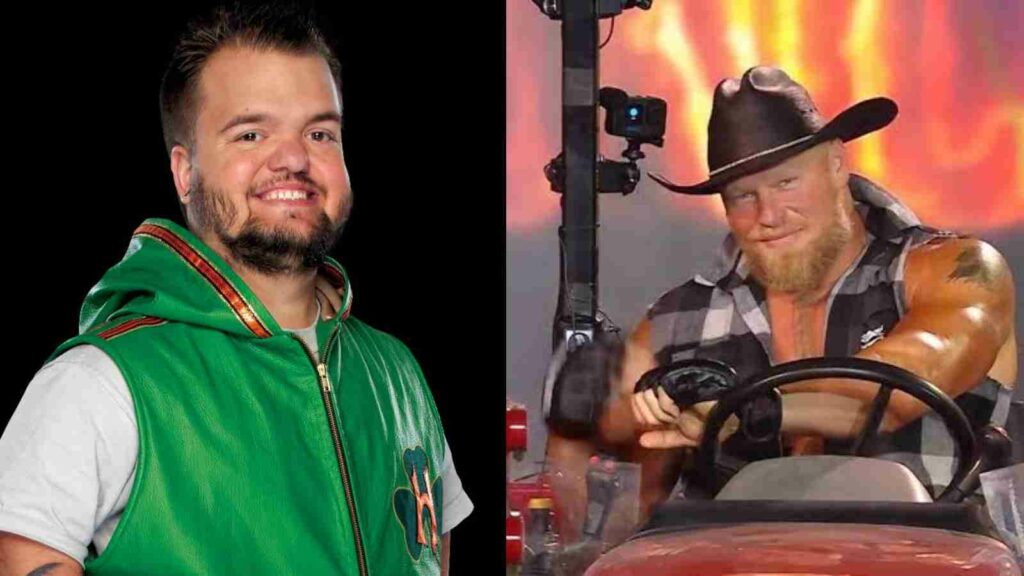 Hornswoggle recreates Brock Lesnar's iconic entry 