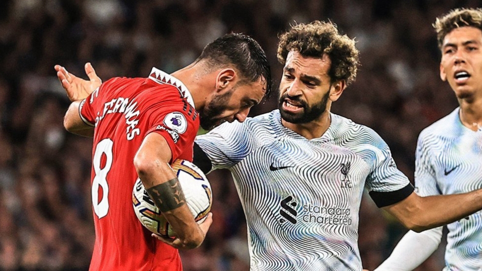 “Bruno Fernandes defines the phrase shithouse”- How Liverpool fans fumed after seeing the Manchester United star not allowing Mohamed Salah to take ball after he scored