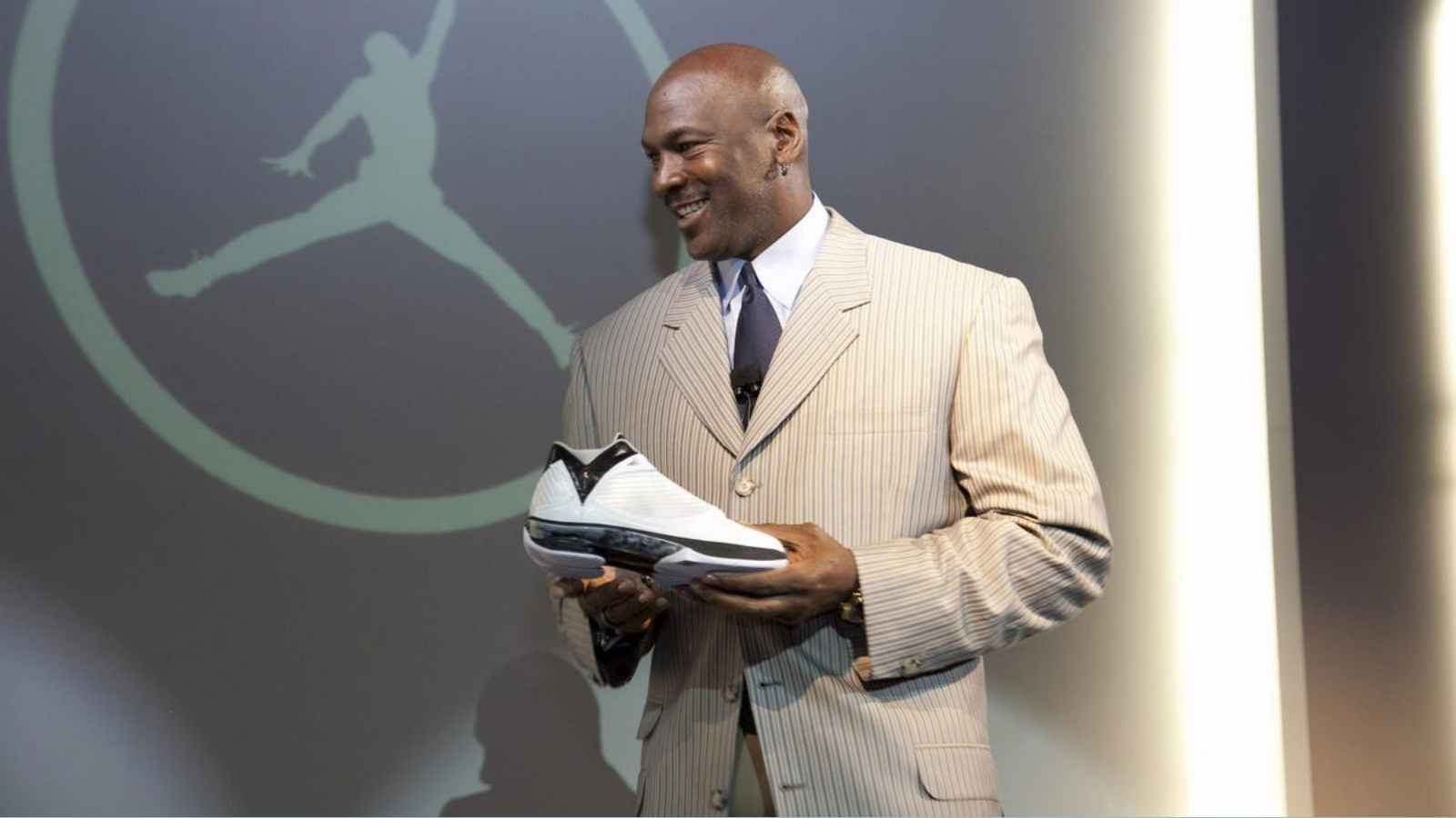 Michael Jordan with his Jordan shoe brand