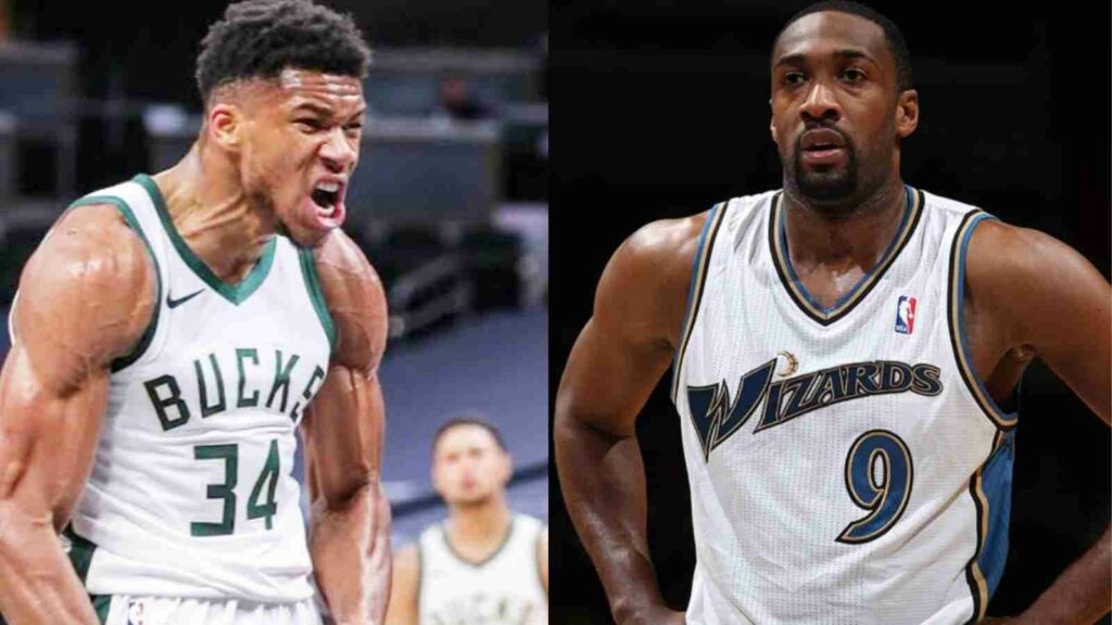 Giannis Antetokounmpo and Gilbert Arenas