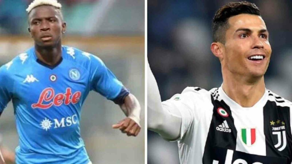 Cristiano Ronaldo of Manchester United and Osimhen of Napoli