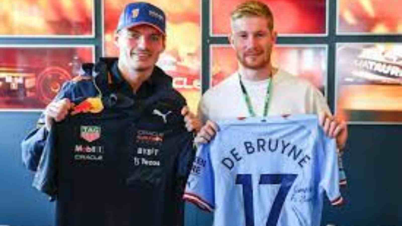 In Pictures: Kevin de Bruyne swaps shirt with Red Bull’s Max Verstappen ahead of 2022 F1 Belgian GP