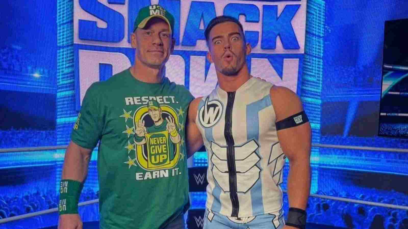 “But you can’t see him”- Theory responds to those who say John Cena walked out of his selfie on his 20th Anniversary Celebration