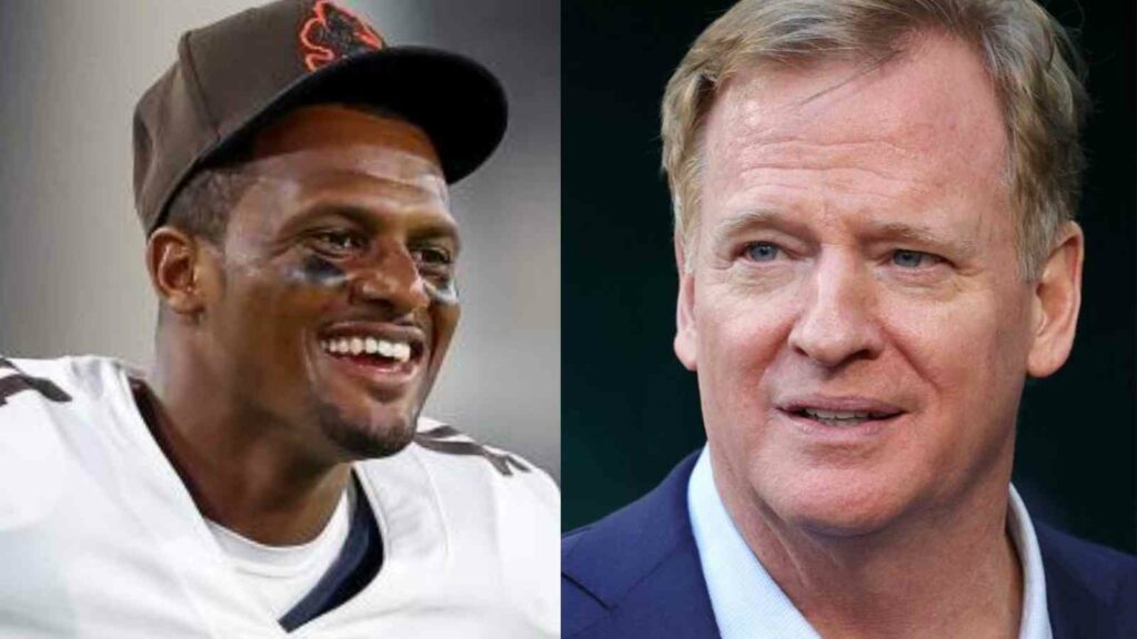 Roger Goodell and Deshaun Watson