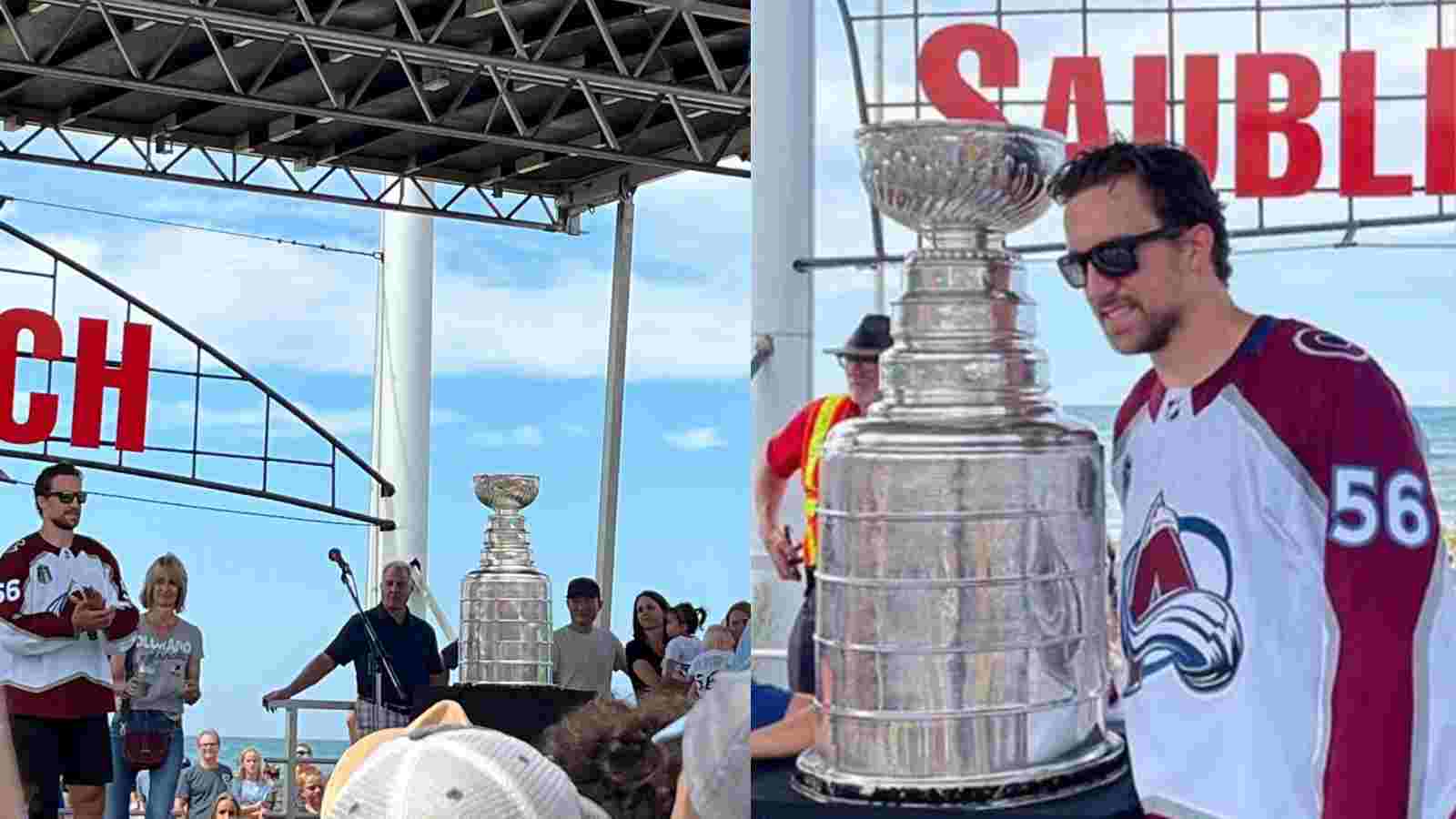 “It’s Kurty day!” – Defenceman Kurtis MacDermid enjoys beach day with Stanley Cup in Ontario