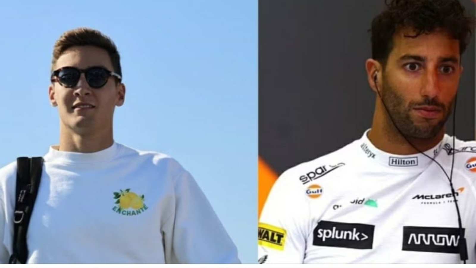 “His girlfriend was looking up the RIC3 shop,” Daniel Ricciardo reveals the story behind George Russell flaunting a $110 shirt from his clothing range