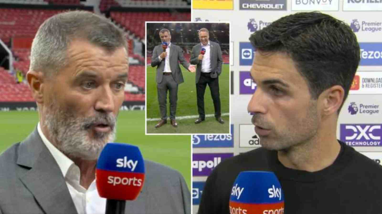 “Sore Loser” – Roy Keane blasts Arsenal manager Mikel Arteta over critical referee decisions after loss against Manchester United