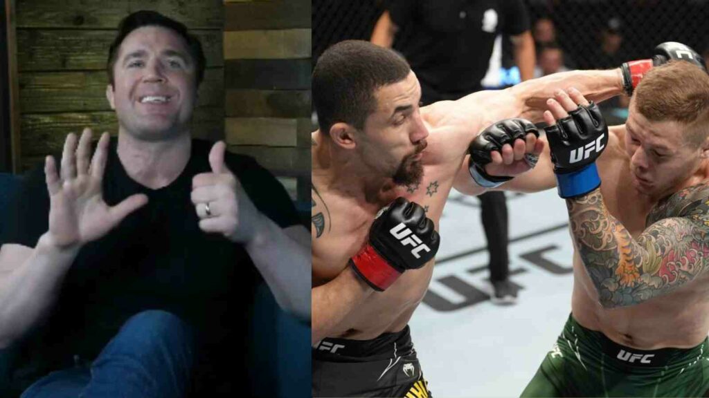 Chael Sonnen (L); (in frame) Robert Whittaker (L) vs Marvin Vettori (R).