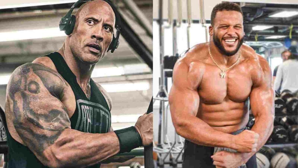 The Rock and Aaron Donald