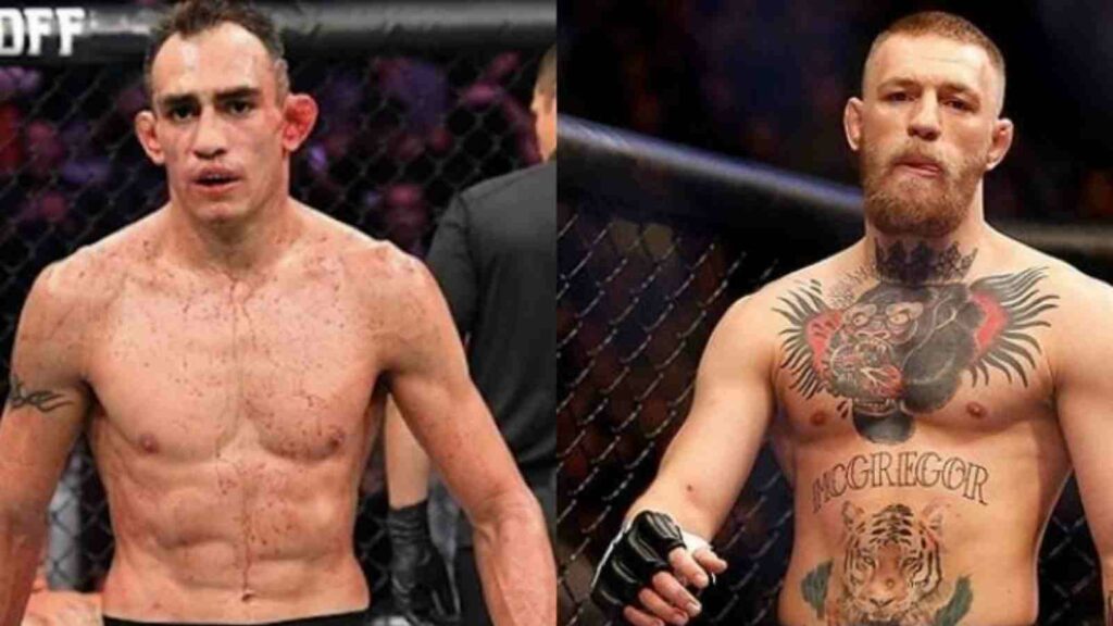 Tony Ferguson (L), Conor McGregor (R)