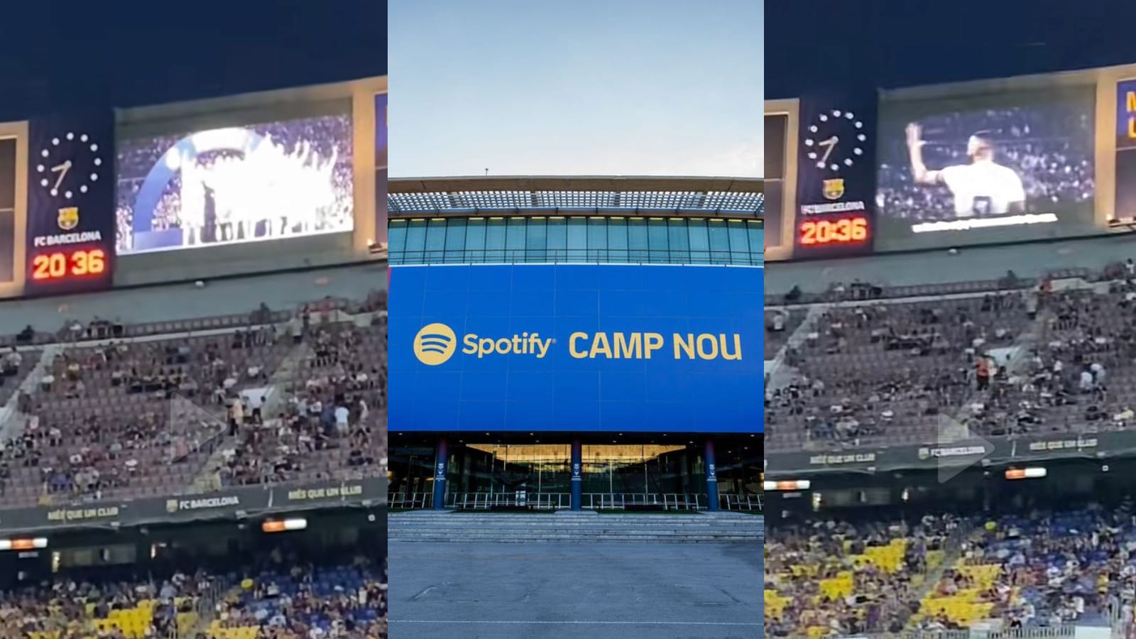 SHOCKING: Pictures of Real Madrid winning Champions League displayed over Barcelona’s Camp Nou