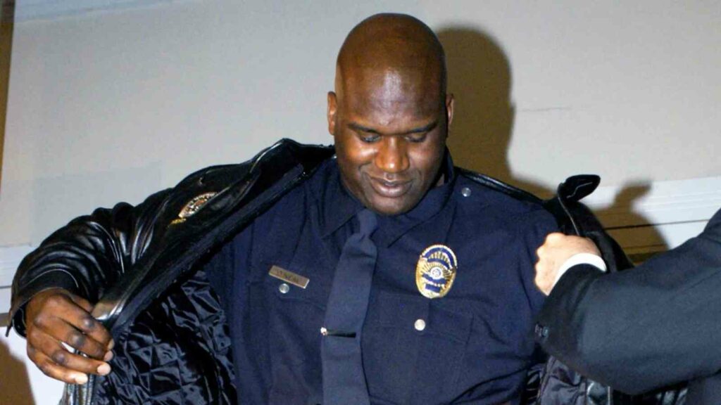 Shaquille O'Neal in his police uniform