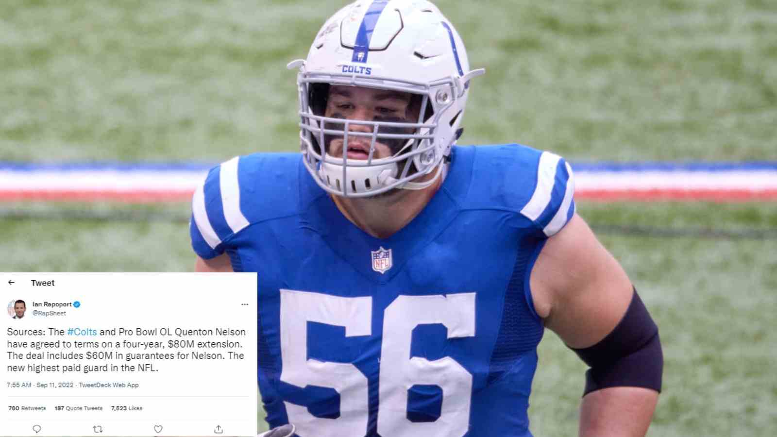 “Best in the league,” Twitter Reacts to Quenton Nelson becoming the HIGHEST paid guard in the NFL following 4-year extension with the Colts