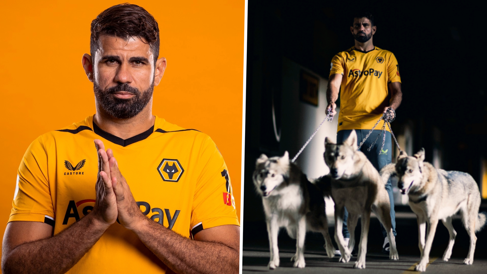 “Those were wolves, not dogs”- Diego Costa reflects on his fear of filming with wolves in Wolverhampton’s new poster