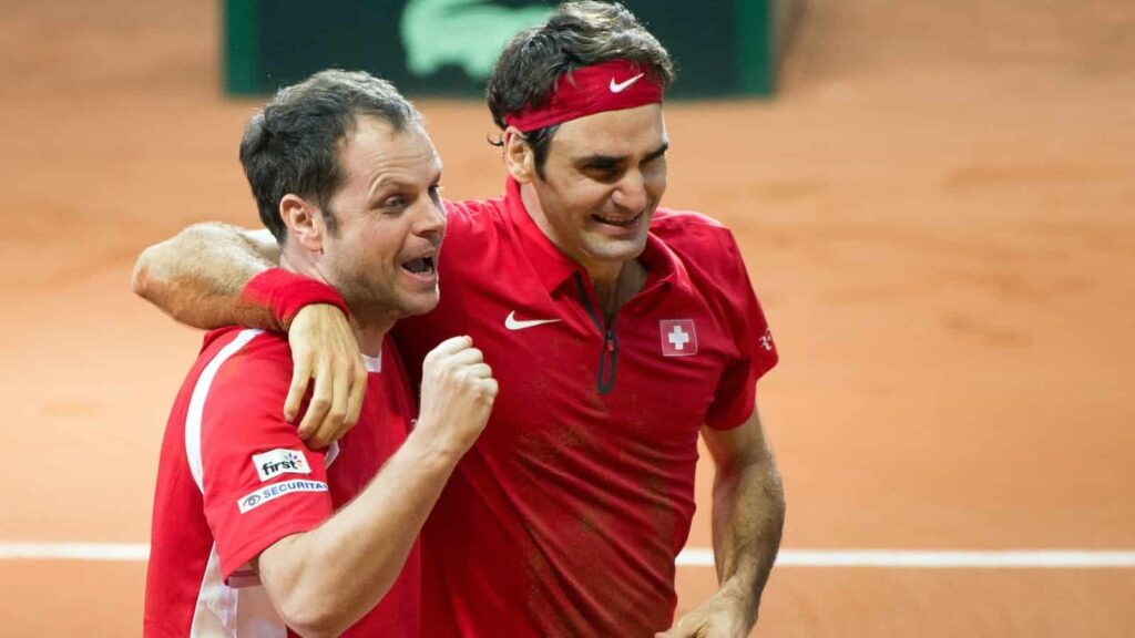 Severin Luthi and Roger Federer