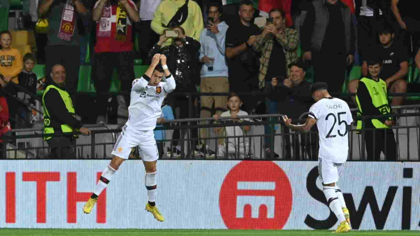 WATCH: Sheriff’s stadium does Cristiano Ronaldo’s ‘SIUU’ celebration after the Portuguese’s first goal of the 2022-23 season