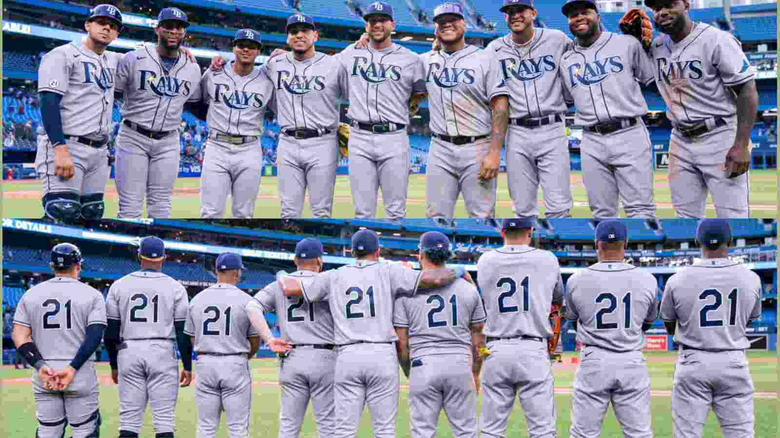 “Proud to wear 21” Tampa Bay Rays’ honor legendary Roberto Clemente with a 1st-in-history All-Latino line-up