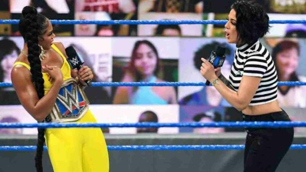 Bayley and Bianca Belair during their feud last year