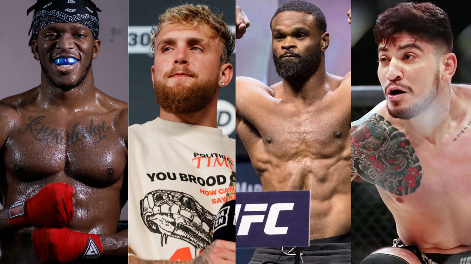 “Quit sitting on Kotex,” KSI, Jake Paul, Tyron Woodley and Dillon Danis engage in an all-out Twitter circus as they figure out next fight