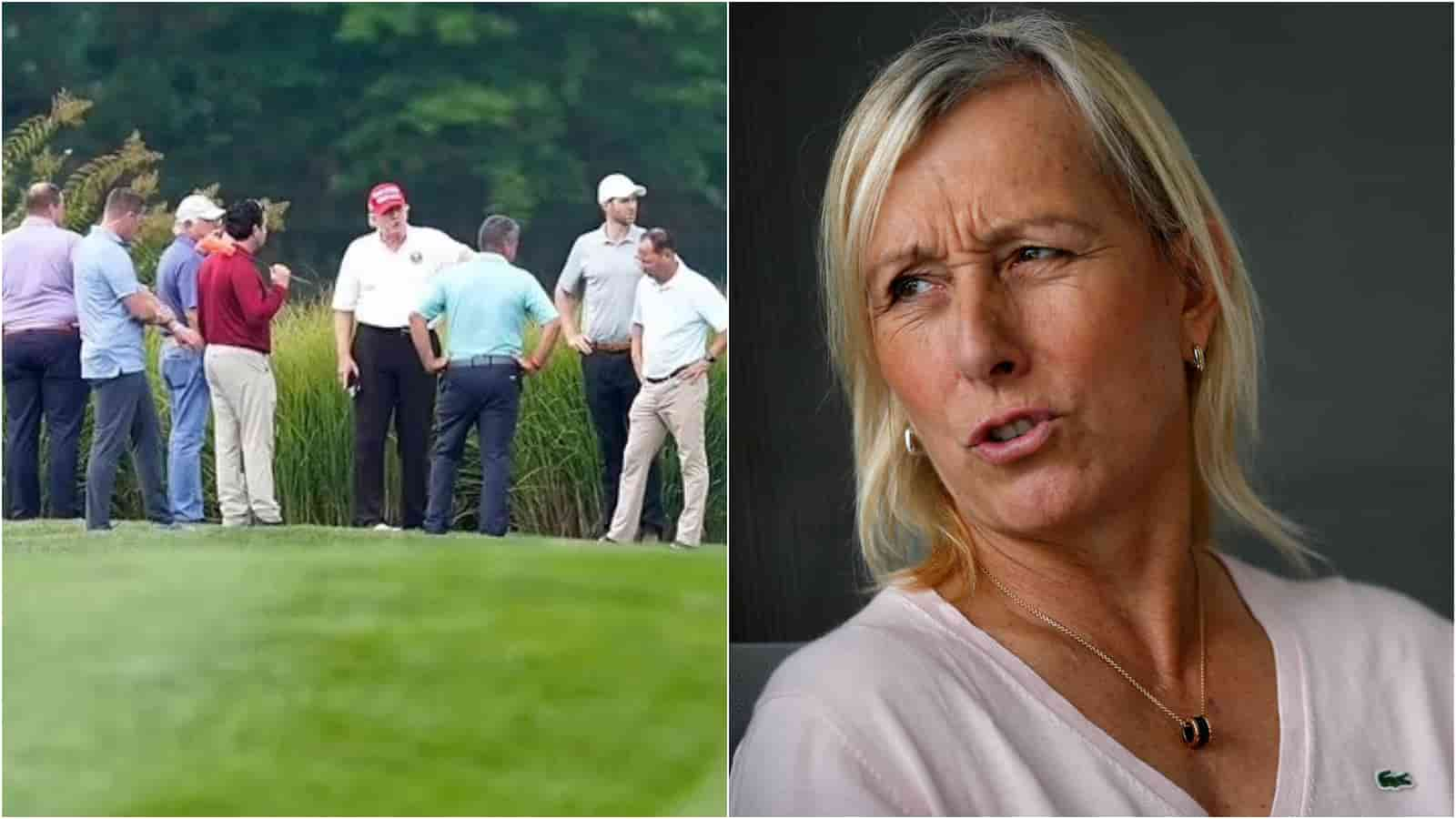 Martina Navratilova calls out Donald Trump with a racist remark as the former President is spotted at the Liv Tour