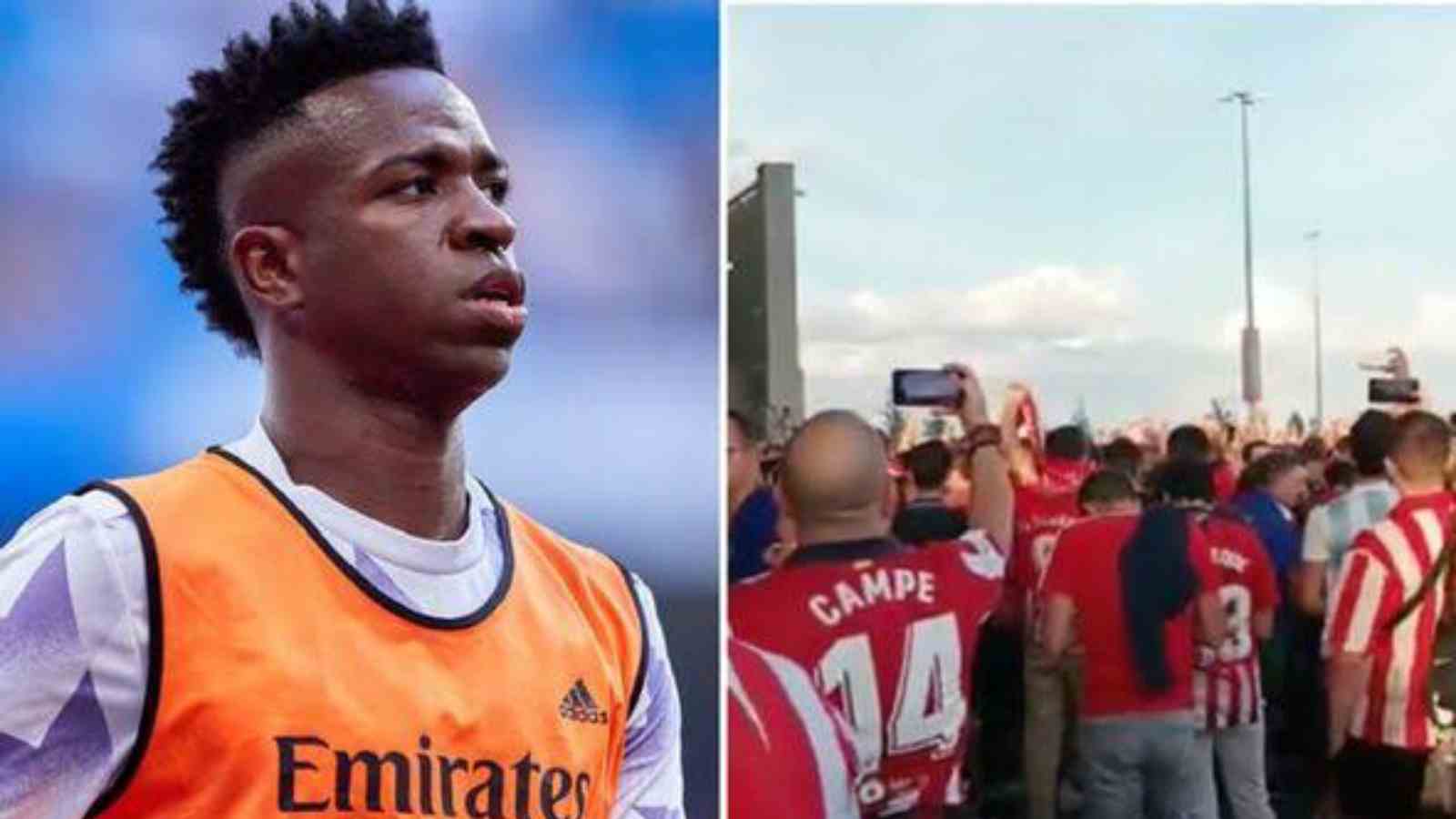 WATCH: “You are a monkey”- Atletico Madrid fans chant racist slurs against Vinicius before Madrid Derby