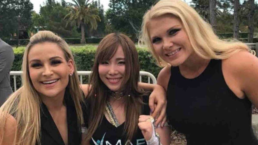 Natalya with Kairi Sane and Beth Phoenix