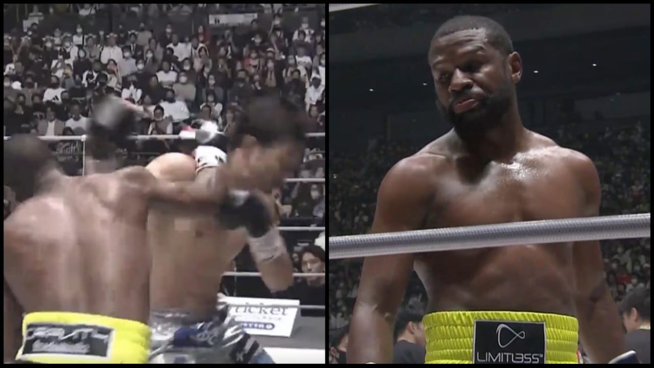 Floyd Mayweather’s low blow leads to a brutal buzzer-beating TKO over Mikuru Asakura