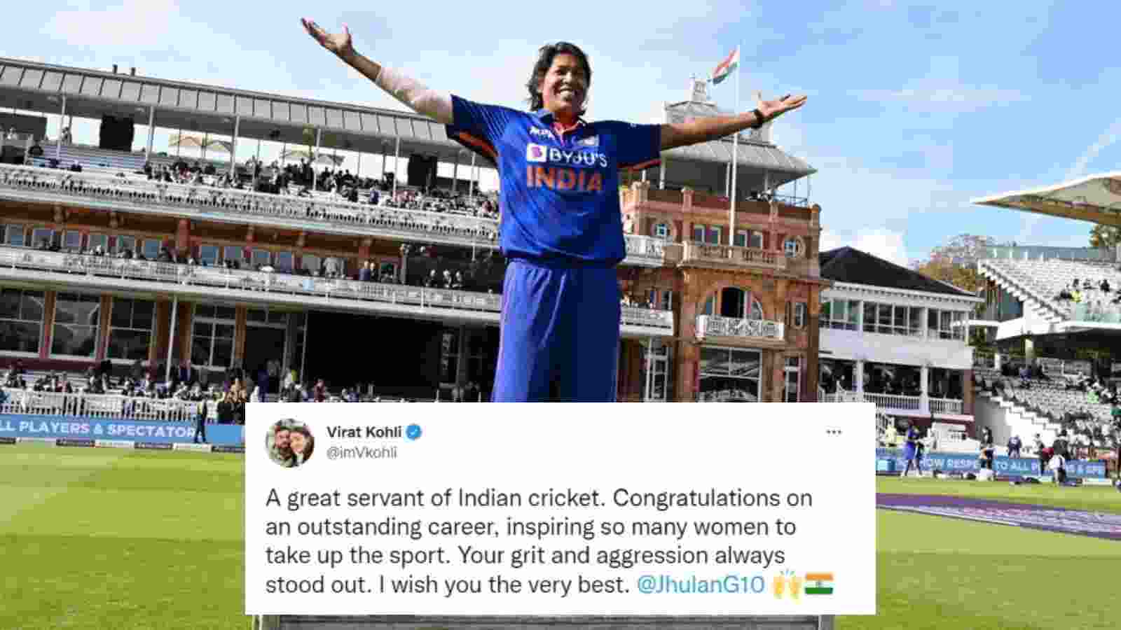 “A fairytale farewell”- From Tendulkar to Kohli, cricket fraternity pays tribute to legendary Jhulan Goswami on her retirement