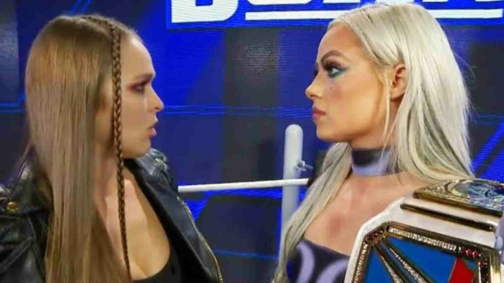 Liv Morgan and Ronda Rousey on SmackDown