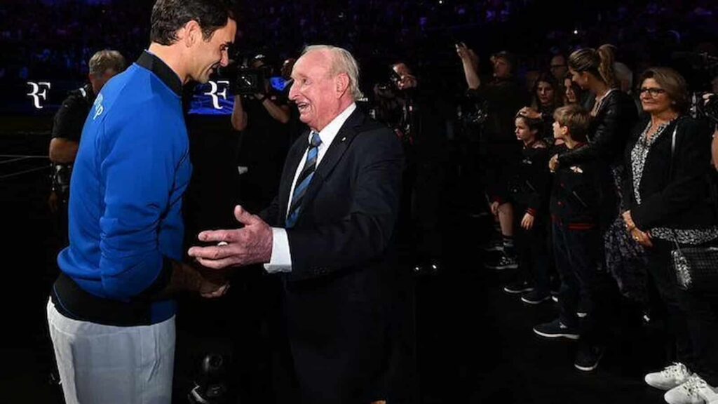 Roger Federer and Rod Laver