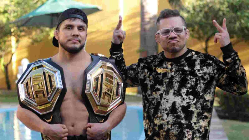 Henry Cejudo (L) with Eric Albarracin (R)