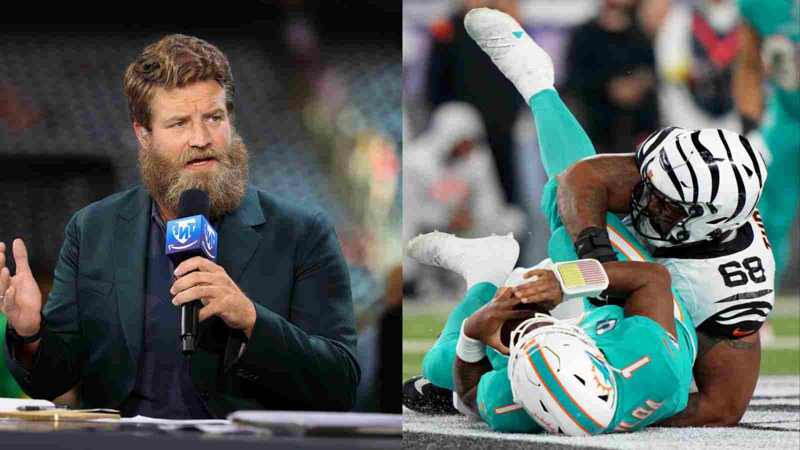 “One of the toughest scenes I’ve ever seen,” Ryan Fitzpatrick EMOTIONAL over brother Tua Tagovailoa’s SCARY head injury against the Bengals