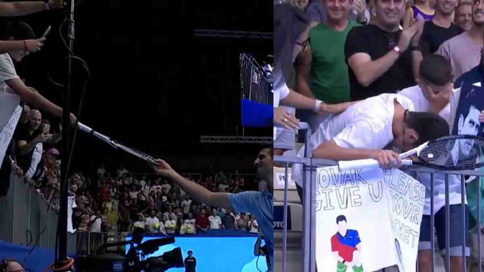 WATCH: “How can you hate such a generous person?” Novak Djokovic’s heartwarming gesture of gifting his racquet leaves a young fan in tears