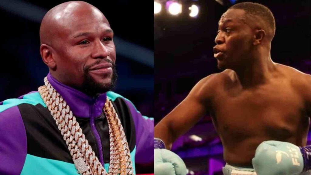 Floyd Mayweather (L) takes on Deji (R) on 13th November