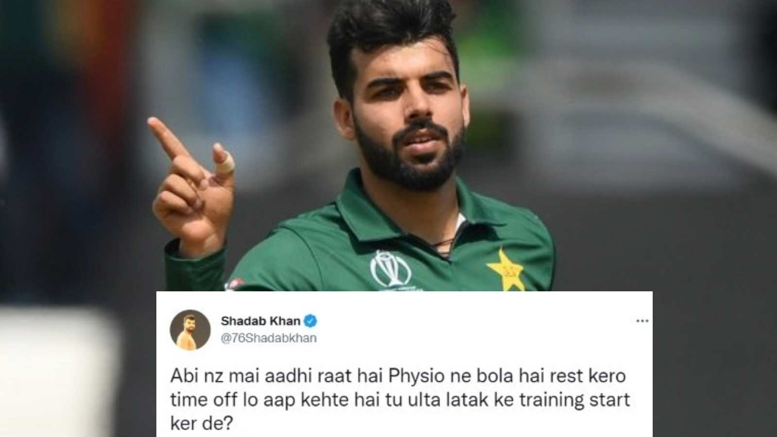 “Should I hang upside down?”- Shadab Khan takes a jab at a fan who tried to school the cricketer