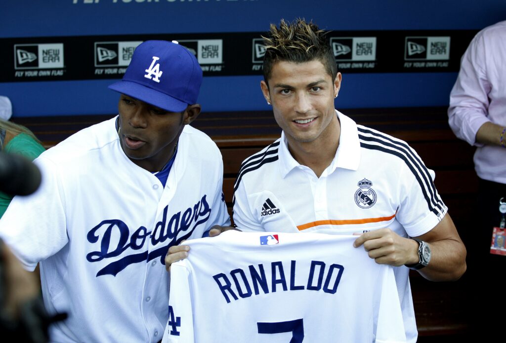 Cristiano Ronaldo at Los Angeles Dodgers’ Stadium