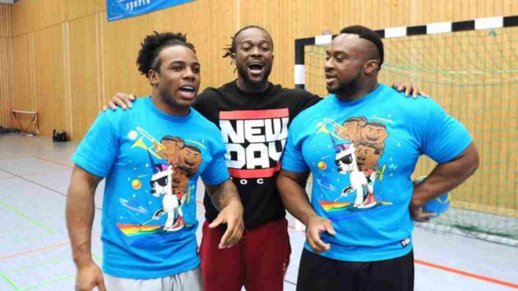 Big E with his friends Xavier Woods and Kofi Kingston