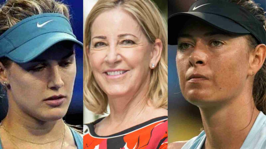 Eugenie Bouchard, Chris Evert, and Maria Sharapova