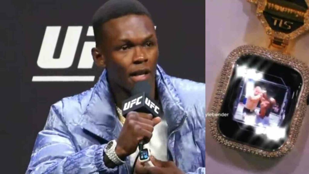 Israel Adesanya showing off his NFT bling