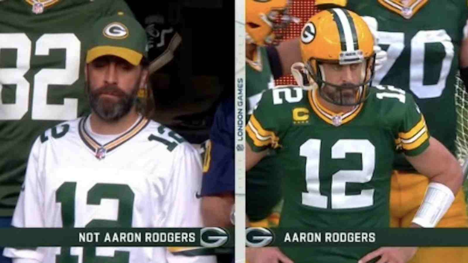 “The resemblance is surreal” Fans were perplexed to find out about Aaron Rodgers’ doppelgänger who was in attendance for the Giants-Packers game in London