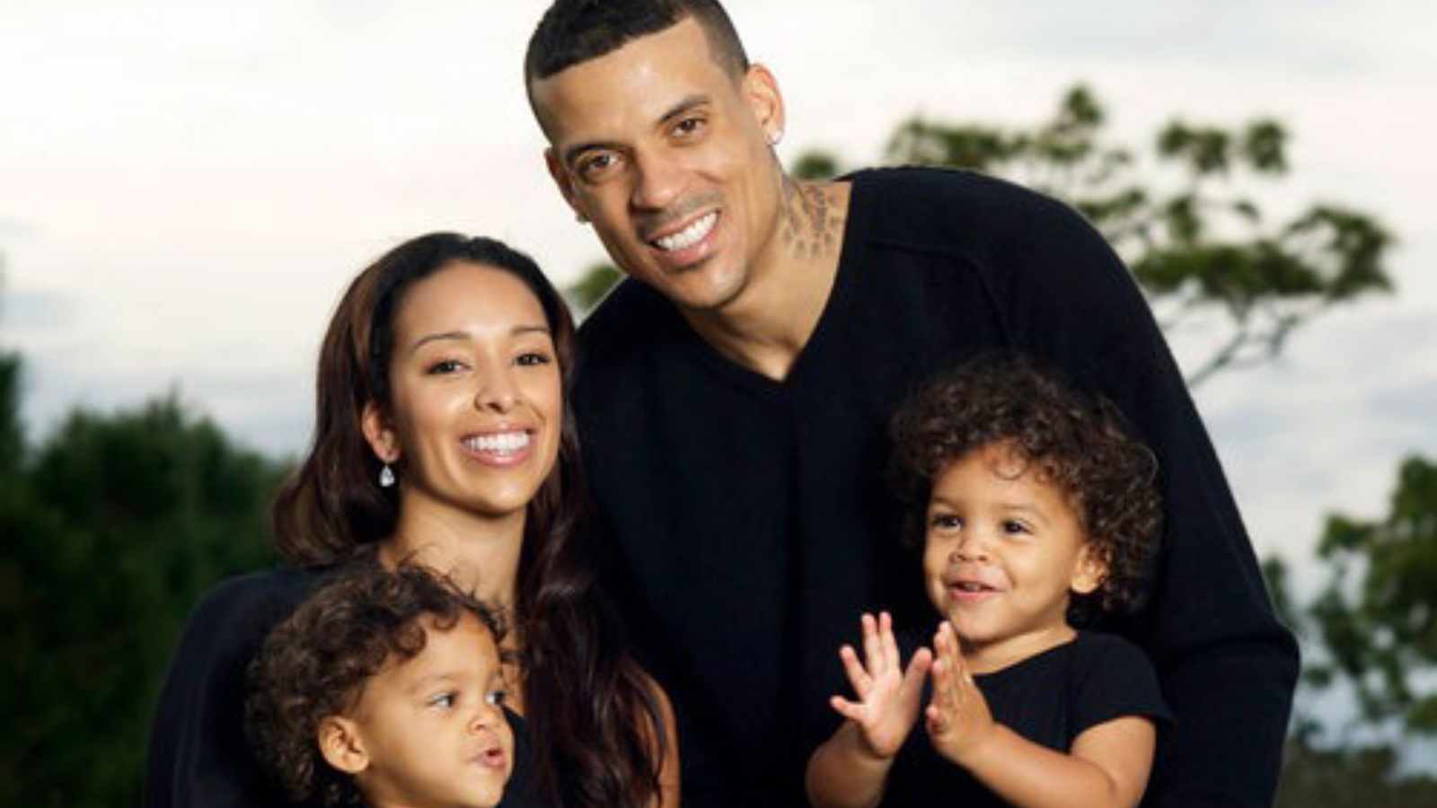 Matt Barnes with Gloria Govan and children