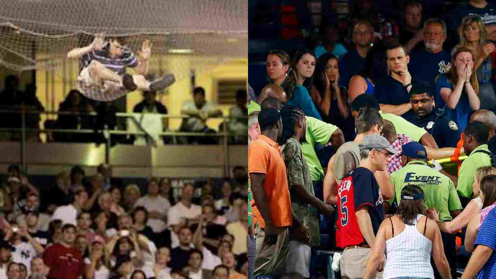 “The F**K? Duuudee!!” MLB Fan FELL-OFF the upper deck at Yankee Stadium, faces criminal charges right outside HOSPITAL