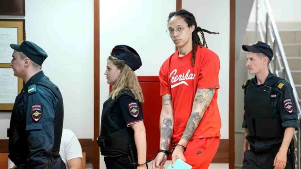 Brittney Griner at the trail in Russia