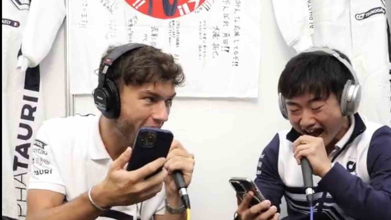 “My poor ears”: Twitterati break out in laughter over Pierre Gasly and Yuki Tsunoda’s hilarious karaoke video post the Japanese GP