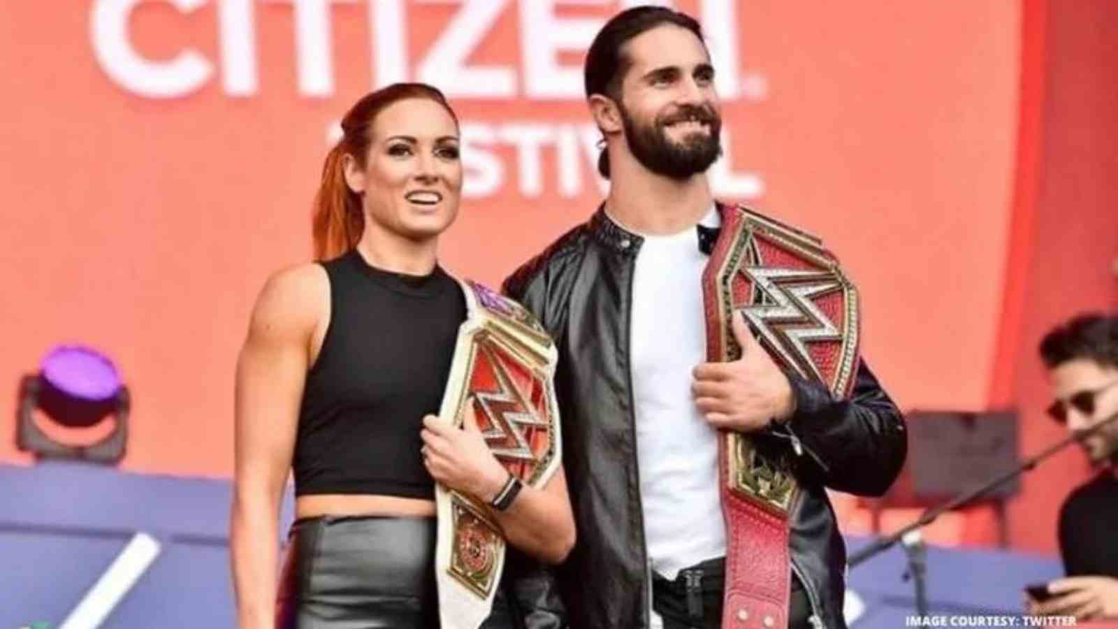 Current United States Champions Seth Rollins and Becky Lynch were spotted enjoying themselves at a football game last night