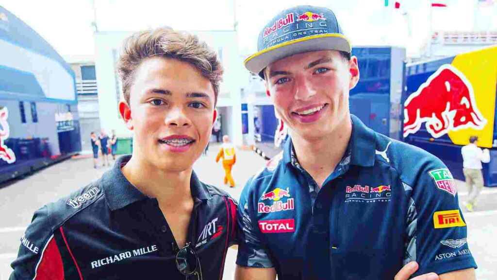 Nyck de Vries and Max Verstappen