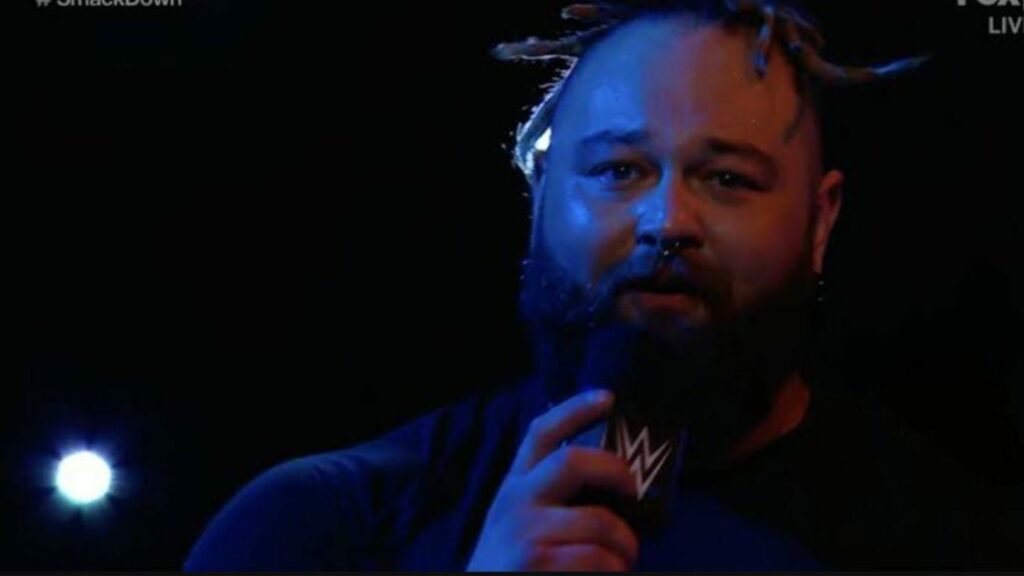 Bray Wyatt during the emotional promo on SmackDown.