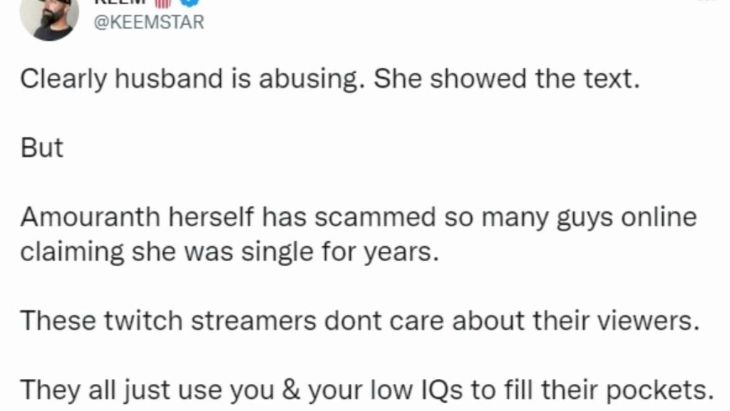 YouTuber Keemstar refutes allegations of victim-blaming Amouranth, claims people are manipulating his views